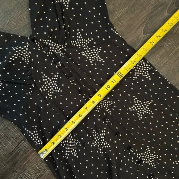 5/$40 Topshop Star Print Black Maxi Dress Size 8 - Picture 6 of 8